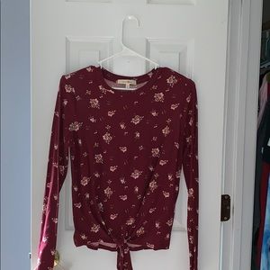 LS Floral Shirt w/ Tie at the bottom